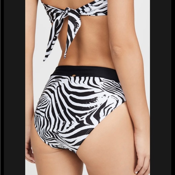 FINAL PRICE NWT Pilyq Zebra High Waisted Bikini Bottoms Full Coverage Size Small - Picture 3 of 7